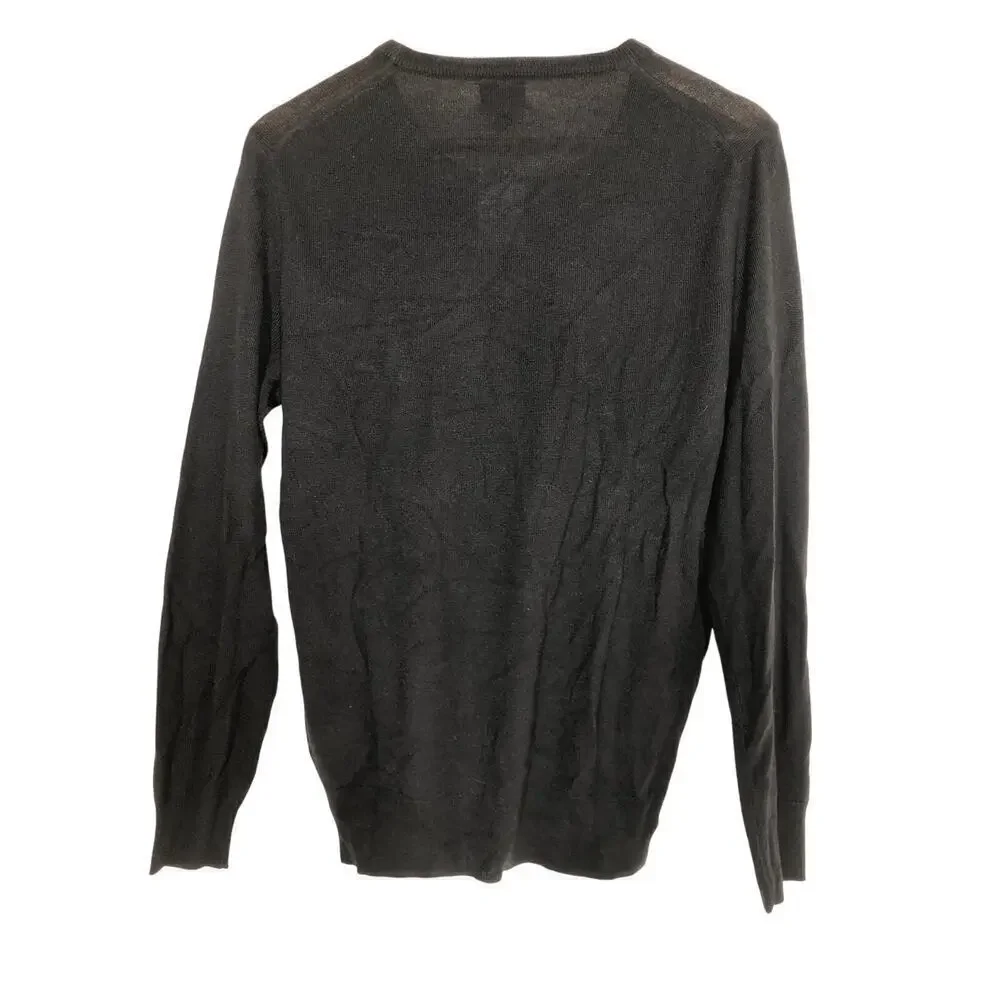 J. Crew Factory Sweater Merino Wool Blend Crewneck Long Sleeve Black NWT Small